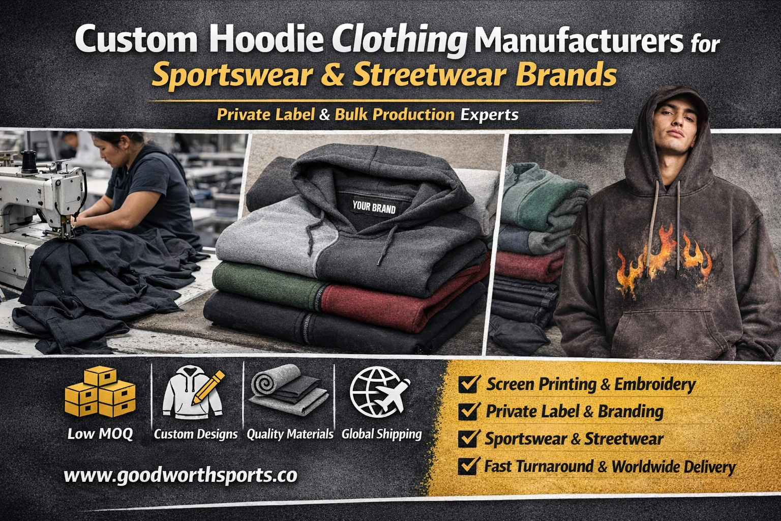 Custom Hoodie Clothing Manufacturers for Sportswear & Streetwear Brands